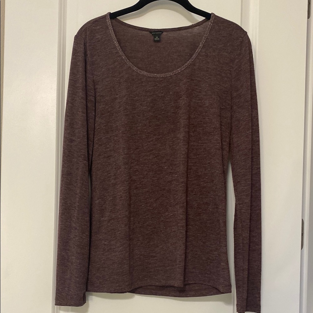 Women's Long Sleeve Top - eggplant color